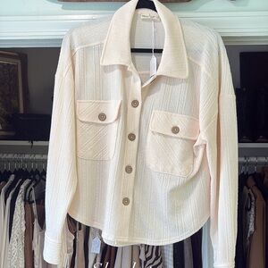 Cream Button-Up Shacket